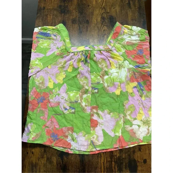 Hope&  Harlow Square Neck Floral Bohemian Blouse In Winsome Orchid / Multi SZ XL - Picture 11 of 12